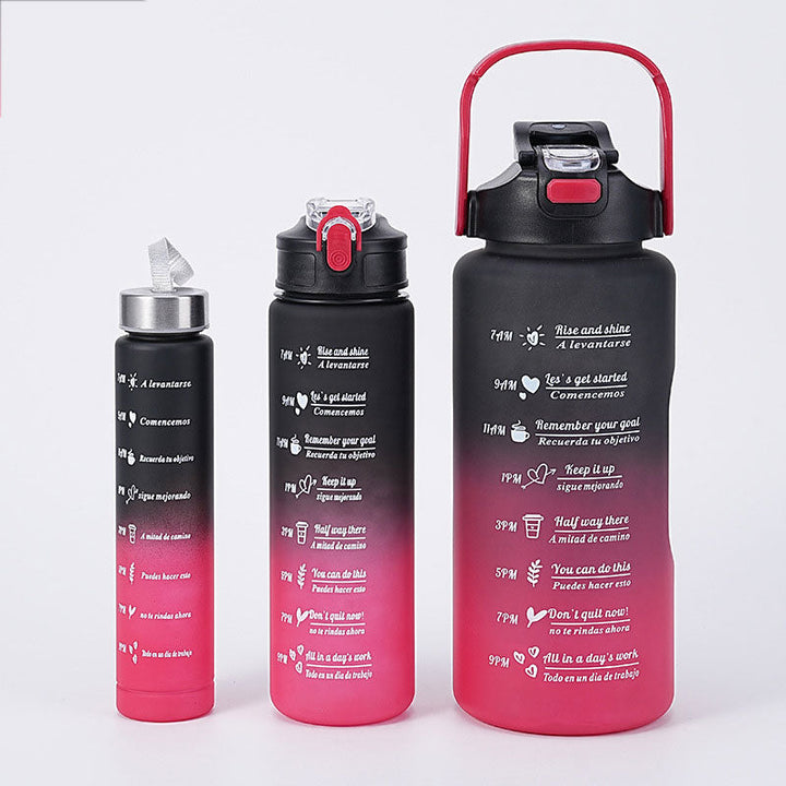 Detaillierte Ansicht der Trinkziele und des praktischen Handyhalters der BPA-freien Tritan Sportflasche.