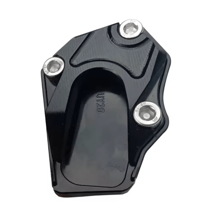 Schutz für den Seitenständer: Anti-Einsink Pad aus robustem Aluminium für Motorräder.