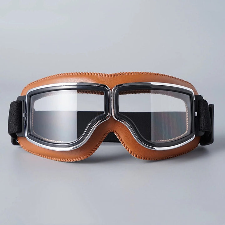 Retro Motorrad Goggles: UV-Schutz, winddicht & staubdicht, Komfort für lange Touren.