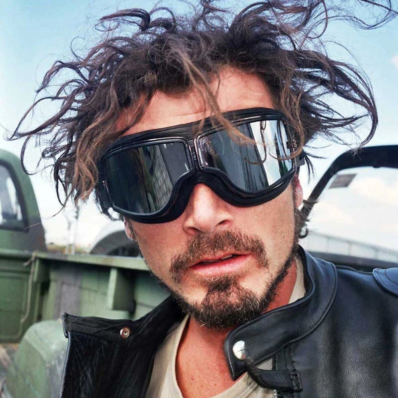 Vintage Motorradbrille: Optimaler UV-Schutz für Biker und Fahrradfahrer, klassisches Design.