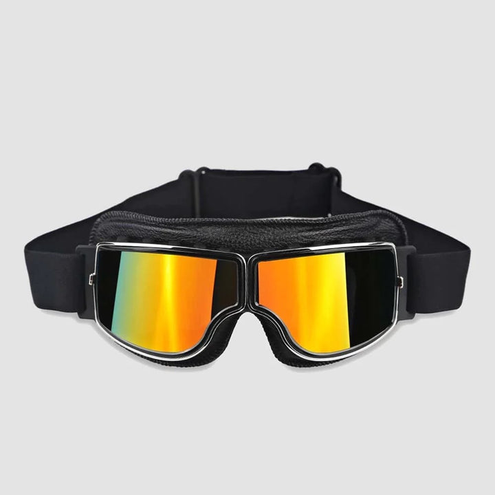 Motorradbrille mit UV400 Schutz: Retro Design, ideal für Motorrad, Moped & Fahrrad.