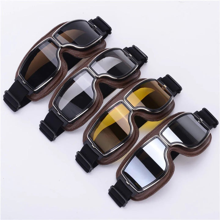 Motorrad Goggles Vintage: Robuster Augenschutz mit UV-Filter, bequem & stylish.