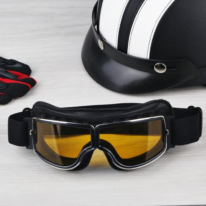 Retro Fahrradbrille & Motorradbrille: UV-Schutz, stoßfest & beschlagfrei für klare Sicht.