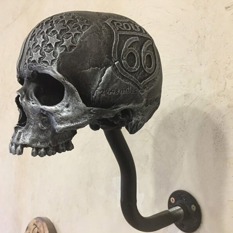 Motorradhelm-Halter in Schädelform zur Wandmontage, perfektes Bikergeschenk & dekoratives Motorradzubehör für die Garage.