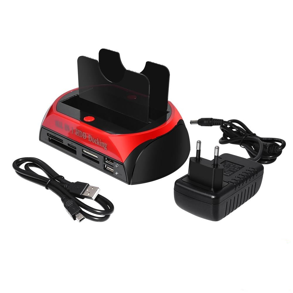 Moderne Festplatten-Dockingstation DataLift mit Kartenleser. Perfekt für HDD/SSD Backup, Datensicherung & USB-C.