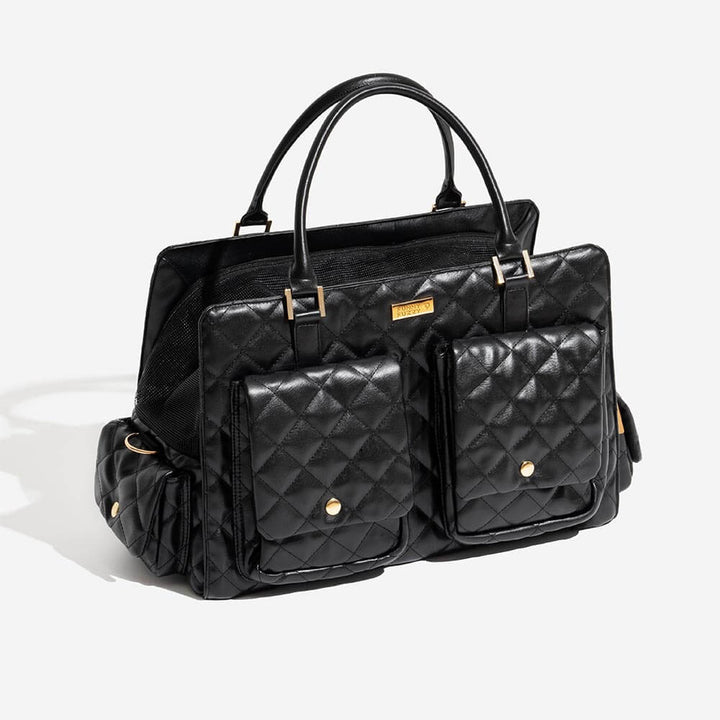 Premium Leder-Hundetragetasche, langlebiges Material & hochwertige Verarbeitung.