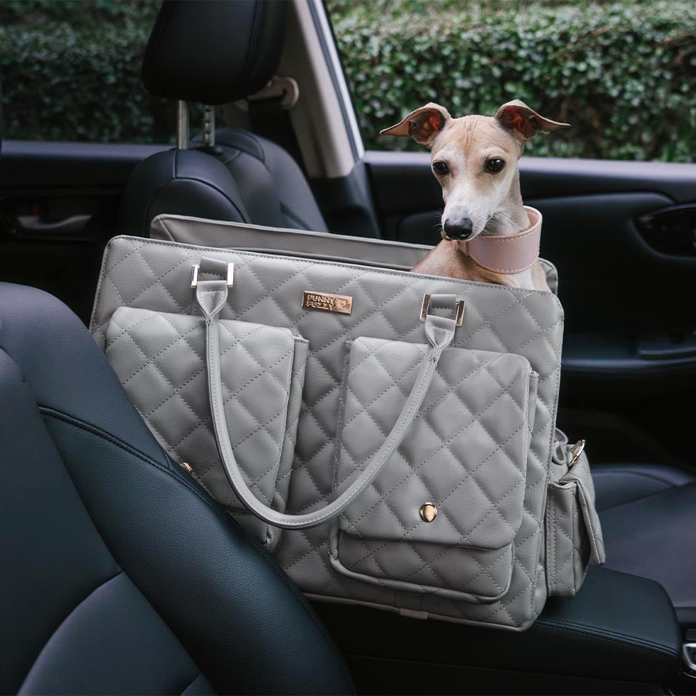 Komfortable & stilvolle Leder-Hundetragetasche, perfekt für jeden Ausflug.