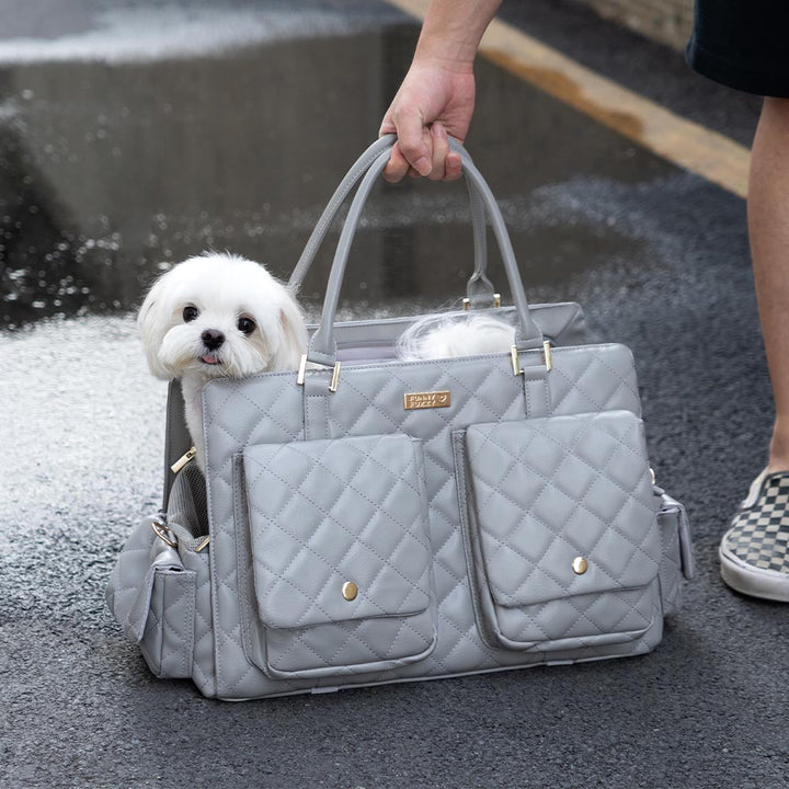 Premium Welpentasche aus Leder, multifunktional & komfortabel für kleine Hunde & Katzen.