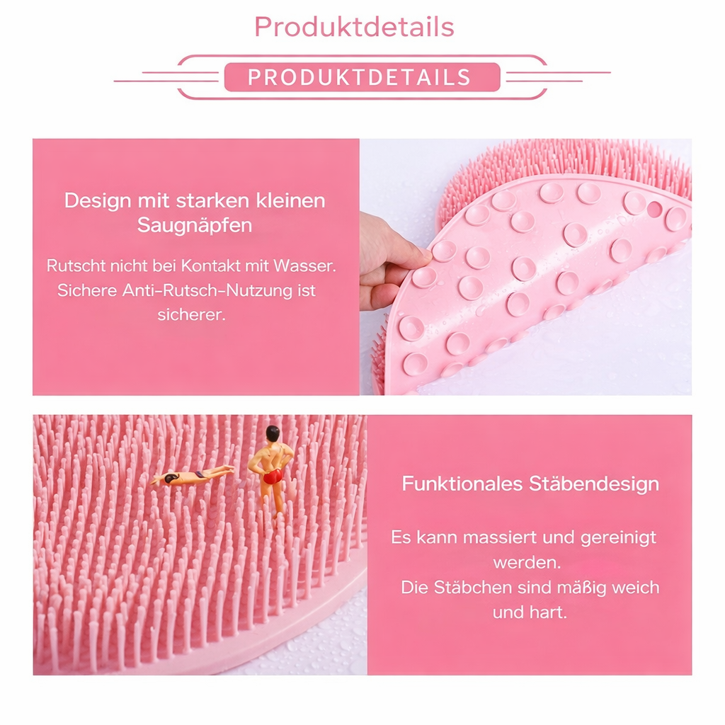 Rutschfeste Silikon Duschmatte mit starken Saugnäpfen für sicheren Stand im Badezimmer. Optimal für die Dusche.
