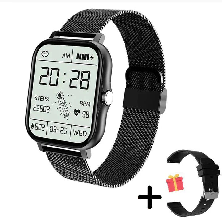 Sportuhr & Fitness-Tracker mit präzisem Schrittzähler und Bluetooth-Funktion für aktiven Lebensstil.