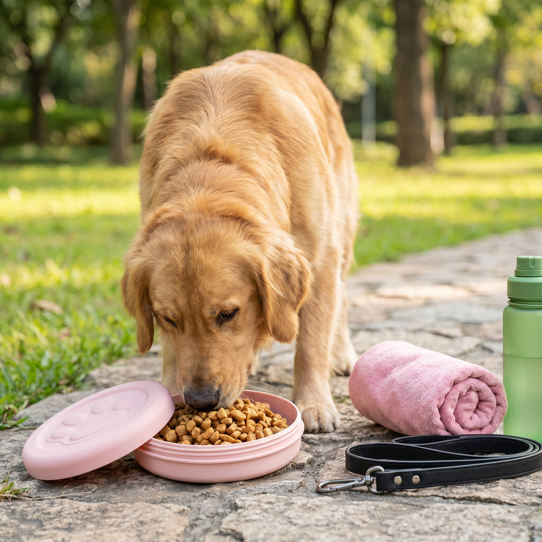 Essentieller 2-in-1 Futterbehälter und Wasserschale für Hunde & Katzen, perfekt für Reisen und Outdoor.