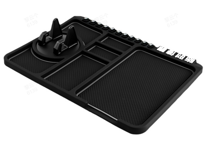 Multifunktionaler Auto Handyhalter mit Aromatherapie, Nachtlicht und Organizer für ein aufgeräumtes Armaturenbrett.