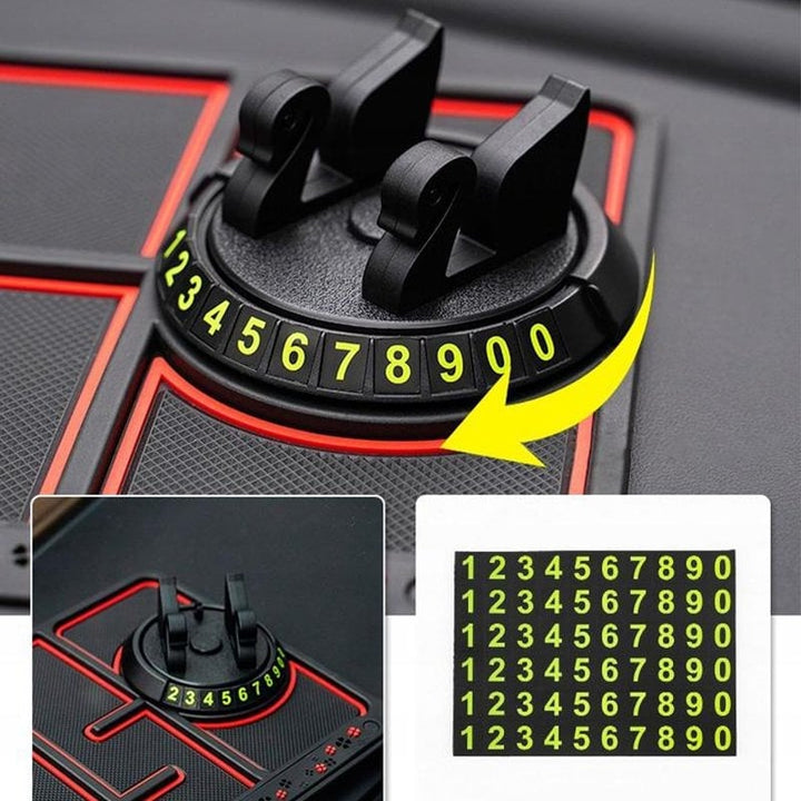 Multifunktionaler Auto Handyhalter für Armaturenbrett, bietet sicheren Halt und zusätzlichen Stauraum.