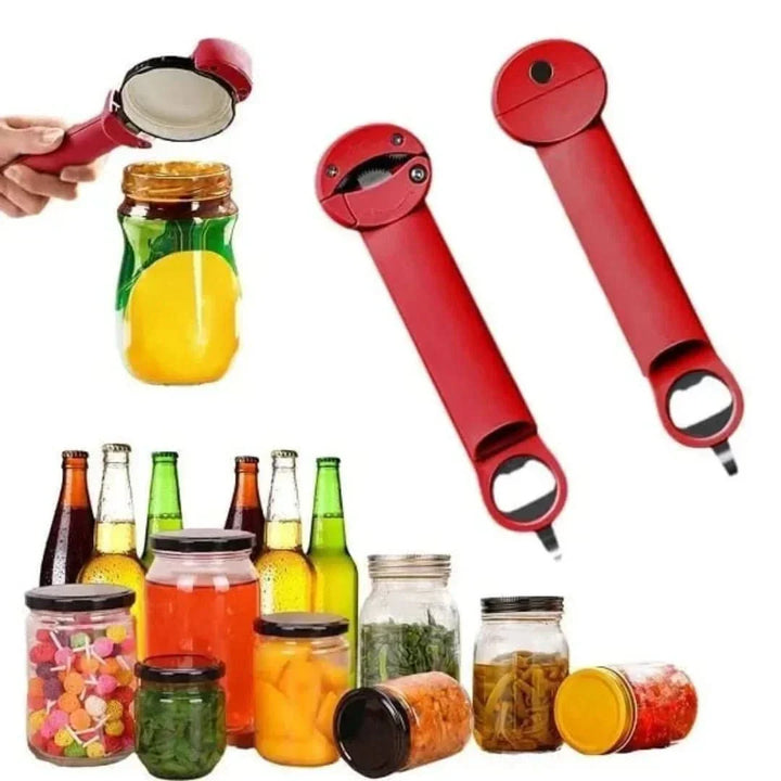 Multifunktionaler Glas- & Flaschenöffner: Ergonomischer Küchenhelfer für müheloses Öffnen im Haushalt.