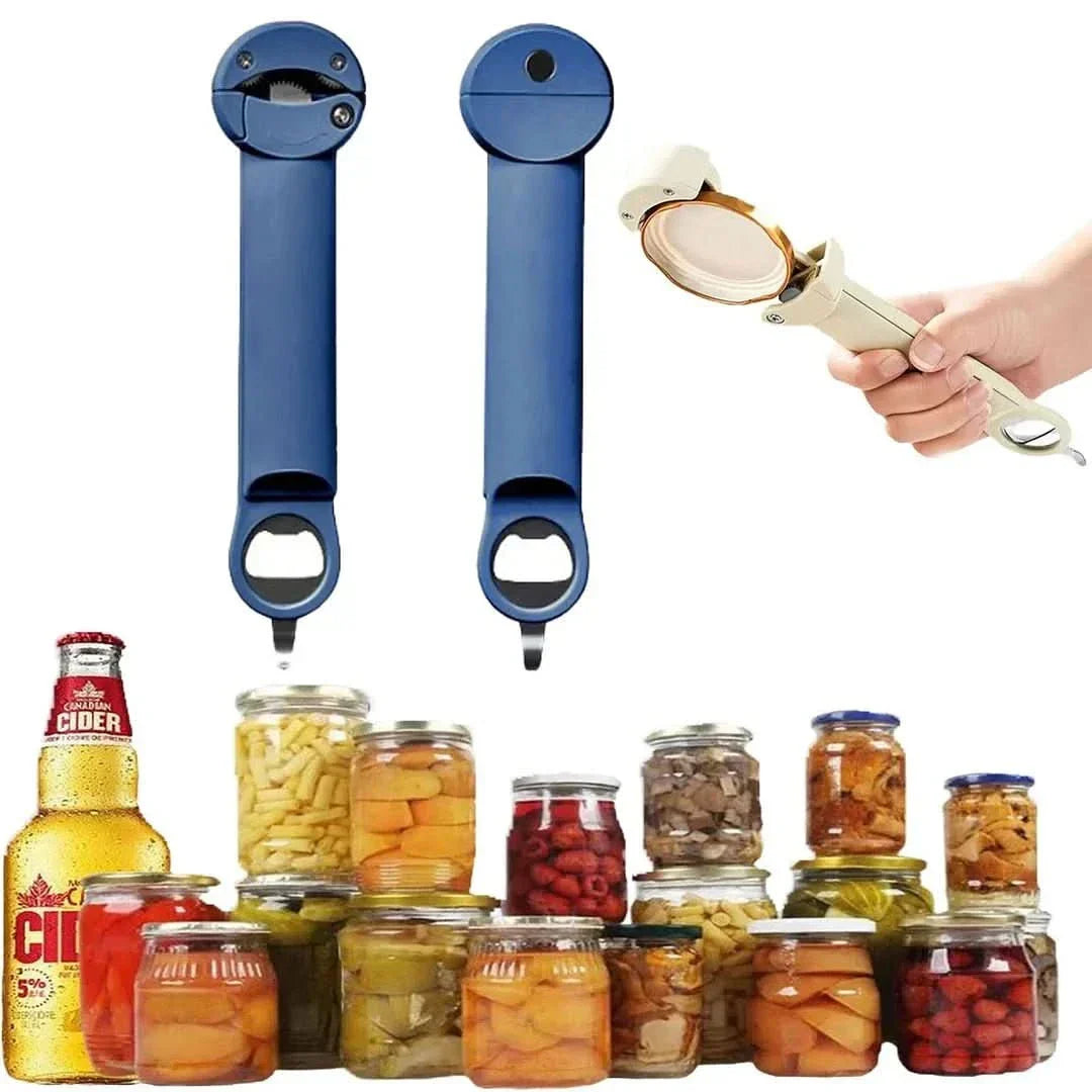 Öffnen Sie mühelos Flaschen, Gläser und Deckel mit diesem cleveren multifunktionalen Küchengerät.