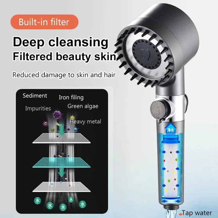 Duschkopf mit 4 Funktionen: Hochdruck, Regendusche, Massage. Ideal für Ihr modernes Badezimmer.