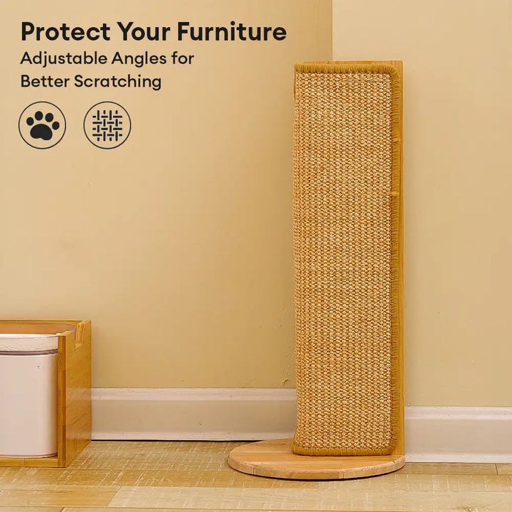 Vertikales Sisal Kratzbrett für Katzen, schützt Wände und Ecken effektiv. Idealer Wandschutz für Haustiere.