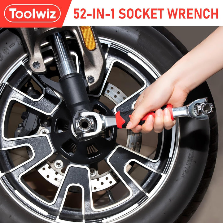 Universalwerkzeug mit 360-Grad-Drehung, praktischer 48-in-1 Schraubenschlüssel für Auto & Haushalt.