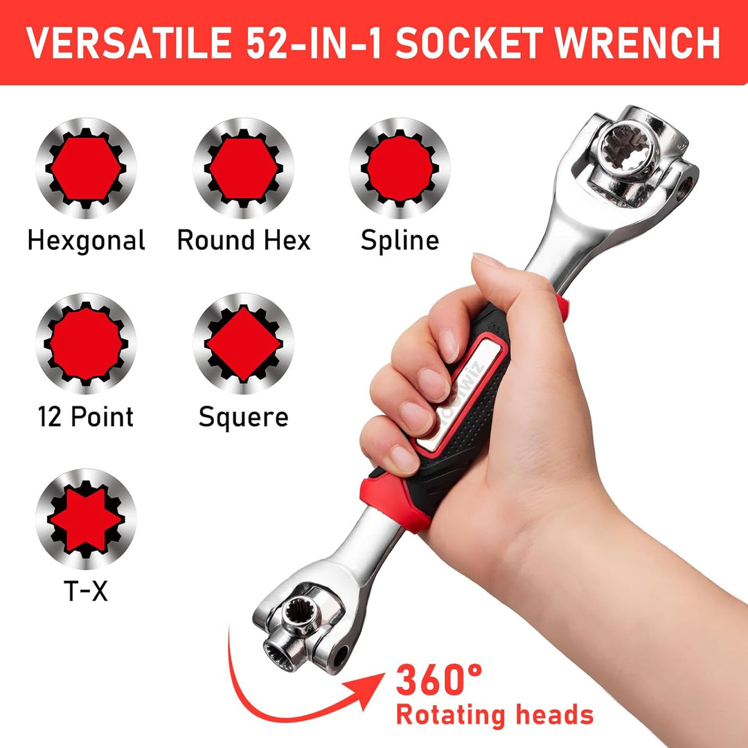 Robuster Multifunktionsschraubenschlüssel für diverse Schrauben, ein unverzichtbares Handwerkzeug.