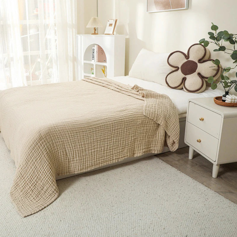 Vielseitige Musselin-Baumwolldecke, 6-lagig. Perfekt als leichte Decke, Sofaüberwurf & gemütliches Wohnaccessoire.