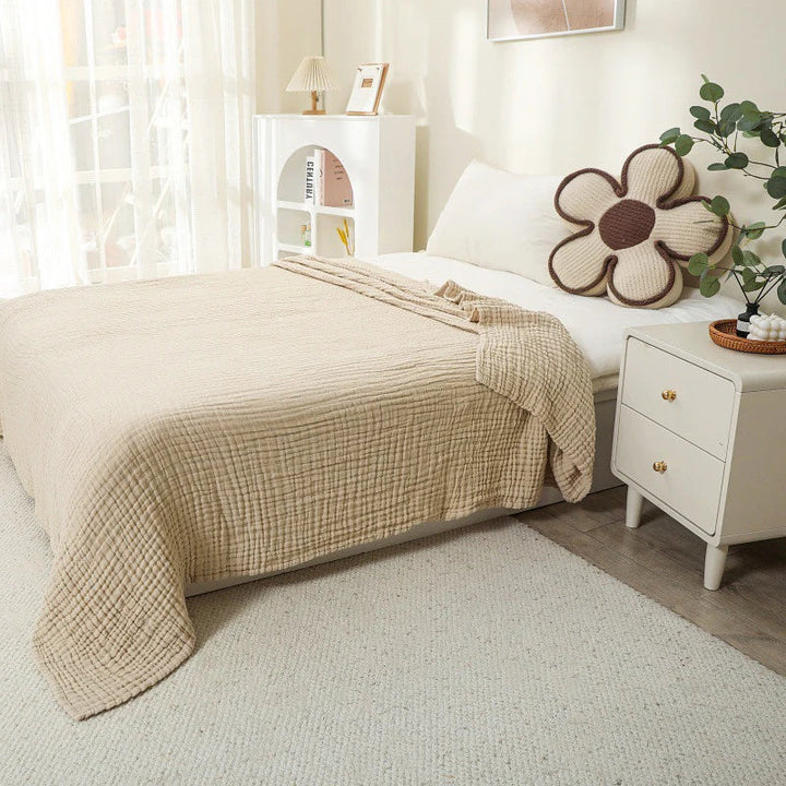 Vielseitige Musselin-Baumwolldecke, 6-lagig. Perfekt als leichte Decke, Sofaüberwurf & gemütliches Wohnaccessoire.