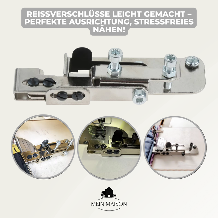 Reißverschluss-Nähfuß ermöglicht einfaches und präzises Einnähen von Reißverschlüssen bei der Handarbeit.