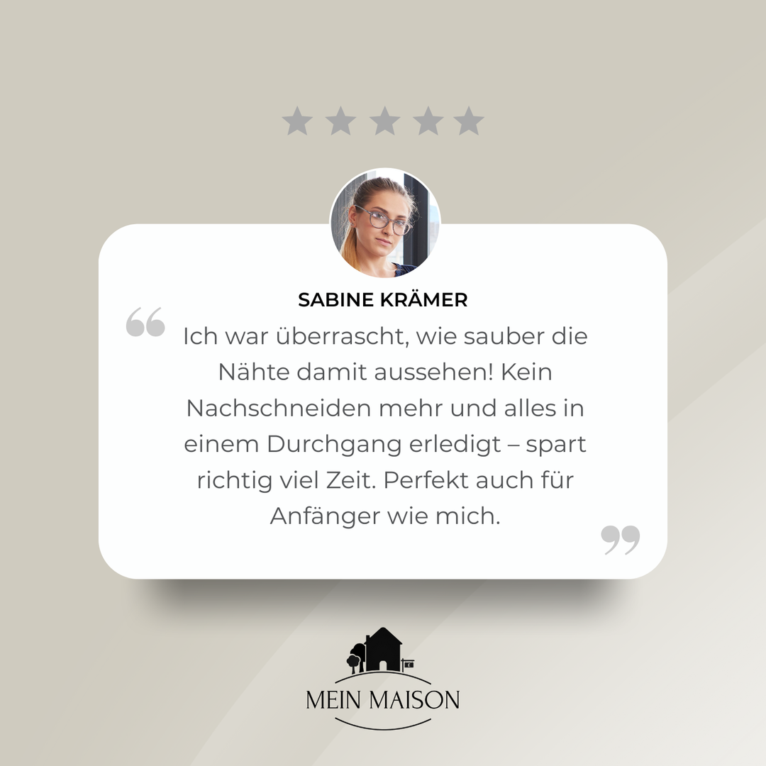 Verbessern Sie Ihre Näharbeit: Nähmaschinen-Seitenschneider für akkurate Stoffkanten & Overlock-Optik.