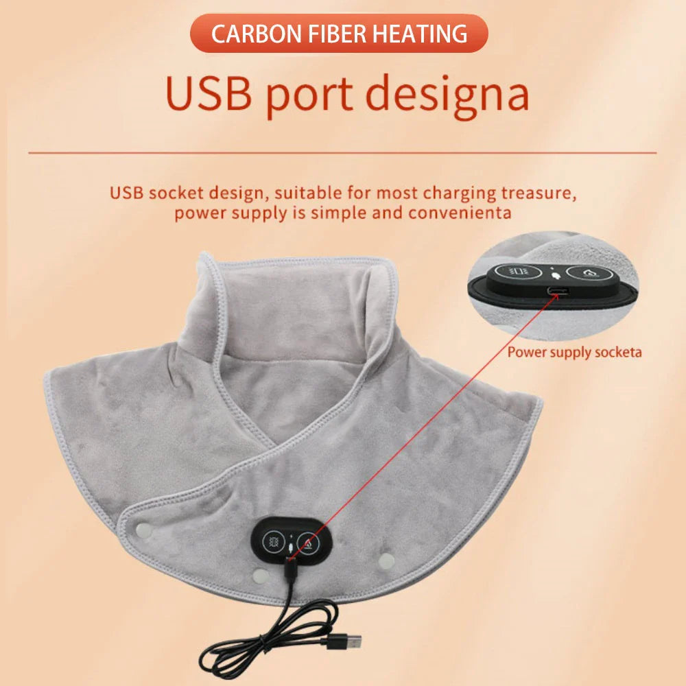 Kompaktes USB-Nackenkissen für Entspannung im Büro oder auf Reisen, mit Vibration & Wärme.