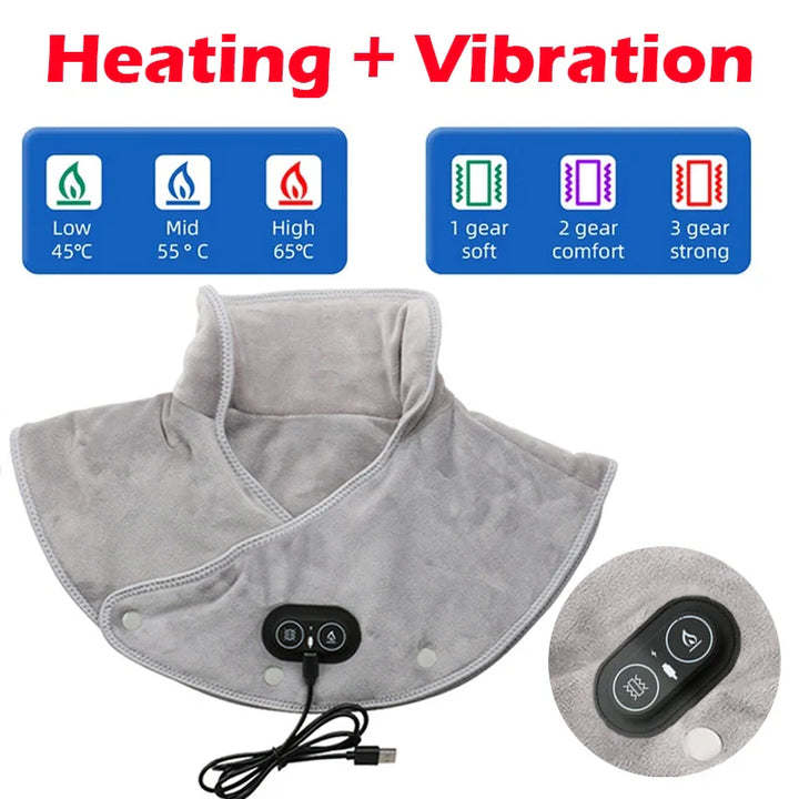 Entspannendes Schulter- und Nackenkissen mit Vibrationsmassage & Wärme für hohen Komfort.
