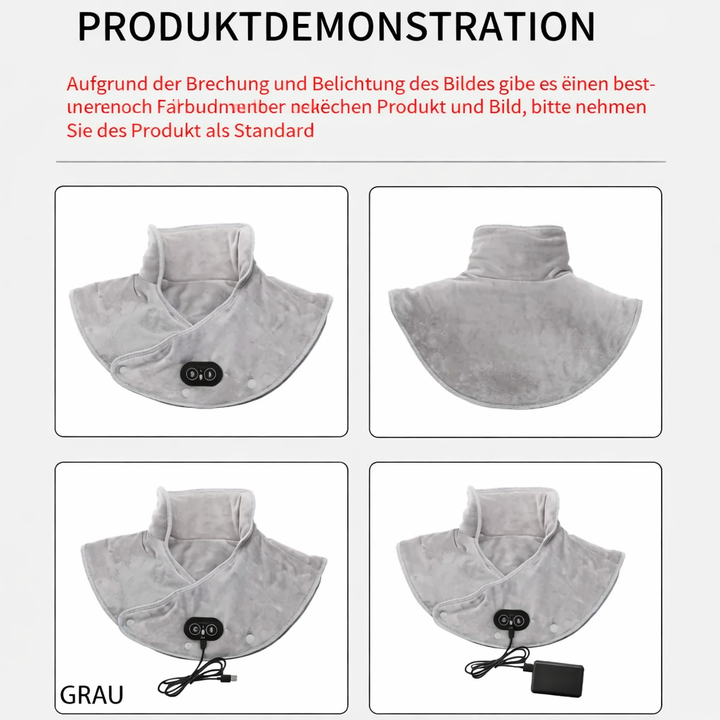 Gezielte Nacken- und Schultermassage mit Vibrationsfunktion und angenehmer Infrarotwärme zur Muskelentspannung.