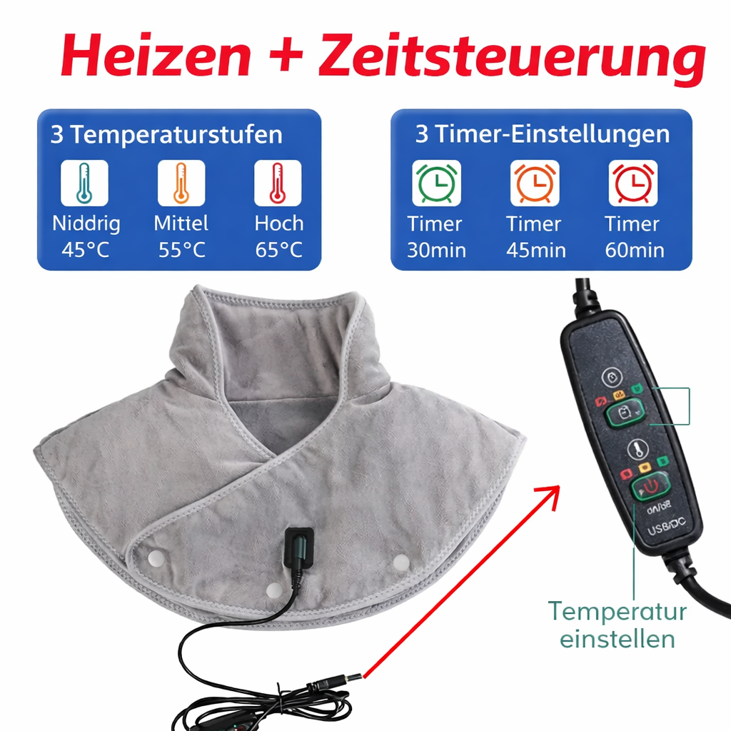 Ideale Geschenkidee für Entspannung: Massagekissen für Nacken & Schultern mit Wärme & Vibration.