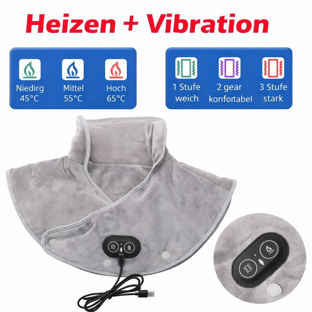 Vielseitiges Massagekissen, ideal für Zuhause & Büro, löst Nacken-Schulter-Verspannungen mit Wärme & Vibration.