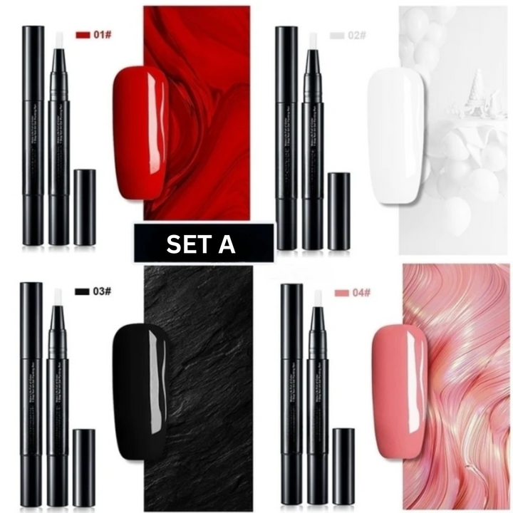 Gel Lack Stift für einfache Nagelkunst, ideal für DIY Nägel. Leuchtende Farben & präzise Spitze.
