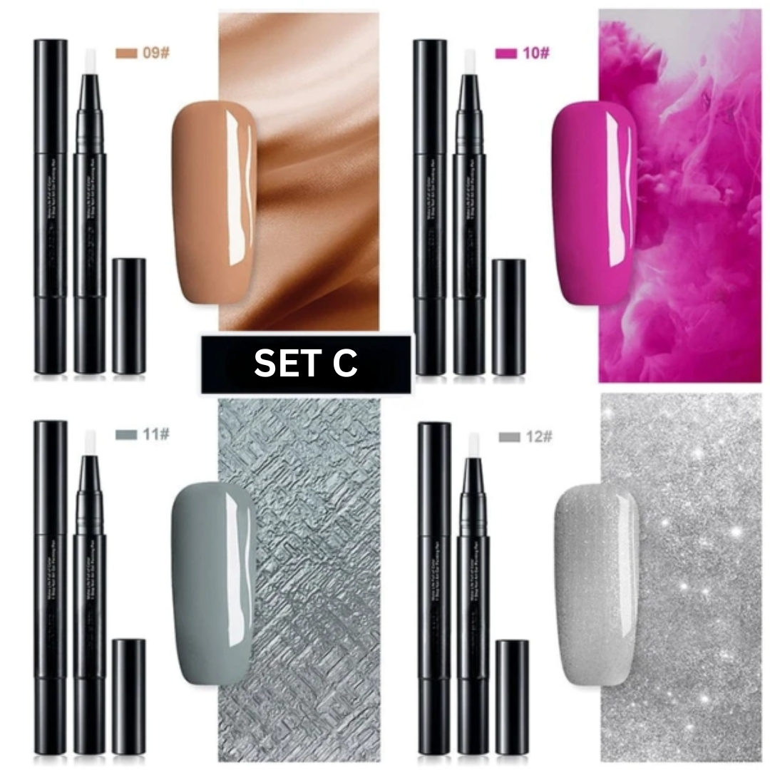 Ergonomischer Nagelkunst Gelstift in leuchtender Farbe für detaillierte Nail Art und feine Linien.