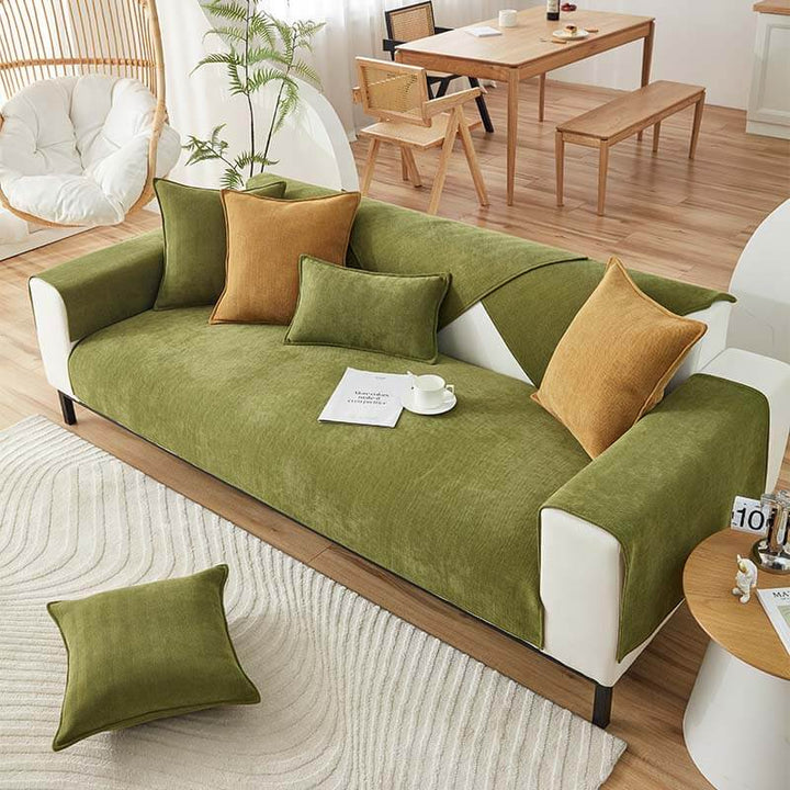 Dekorativer Chenille Sofabezug Fischgrätenmuster, wasserdicht, verleiht Ihrem Sofa neuen Glanz & Schutz.