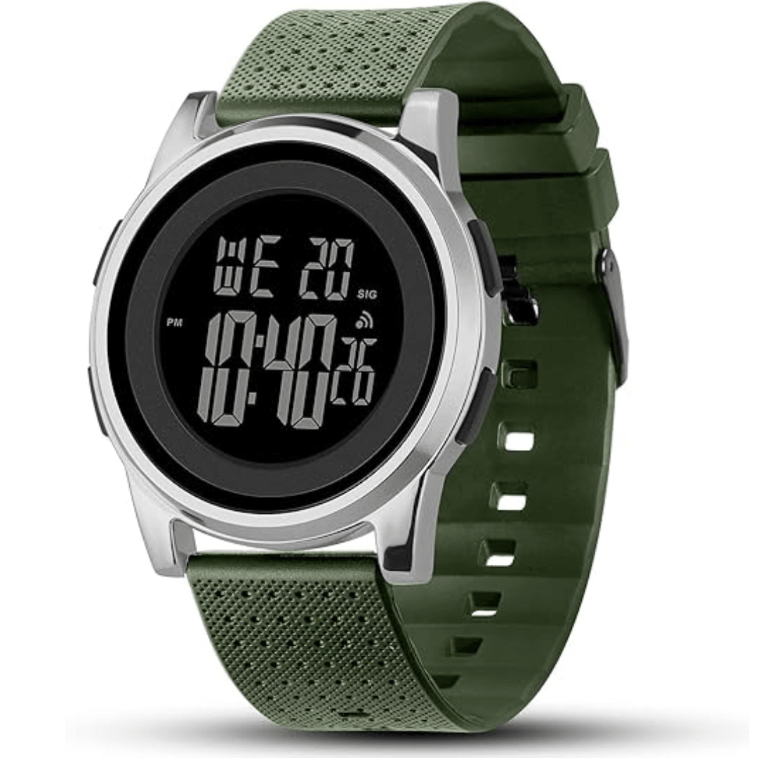 Stylische Digitaluhr für Herren mit schlankem Profil & komfortablem Edelstahlarmband im Alltag.