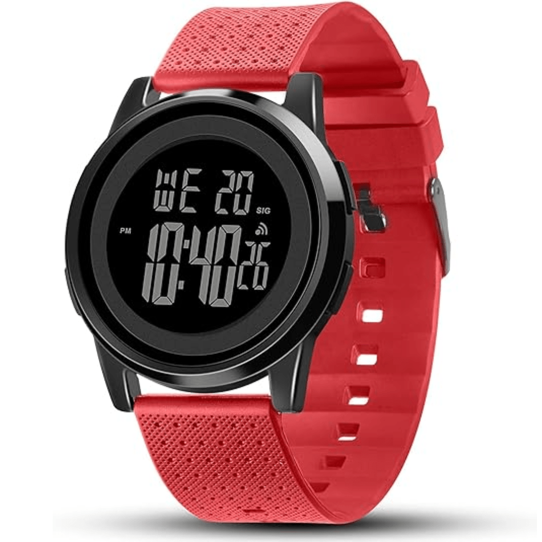 Präzise ultradünne Herren Digitaluhr mit gut ablesbarer LED-Anzeige & wasserdichtem Gehäuse.