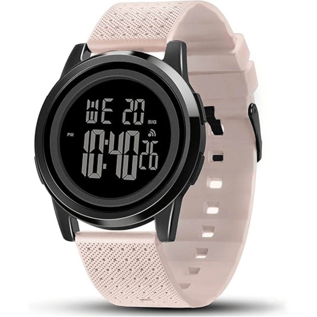 Modernes Accessoire: Herren Sportuhr, digital, wasserdicht, mit hochwertigem Edelstahlarmband.
