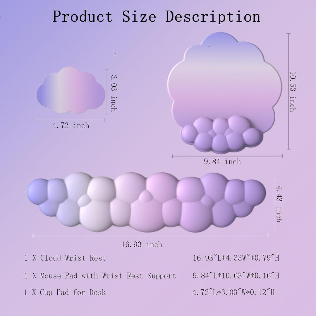 PC-Zubehör: Ergonomisches Wolken Handgelenkauflagen Set für Tastatur und Maus.