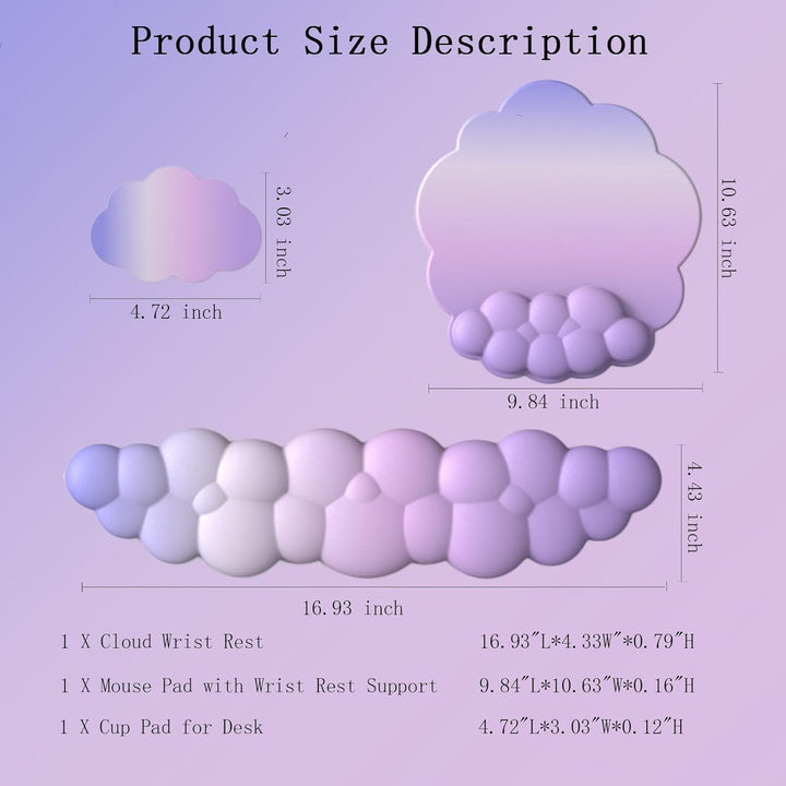 PC-Zubehör: Ergonomisches Wolken Handgelenkauflagen Set für Tastatur und Maus.