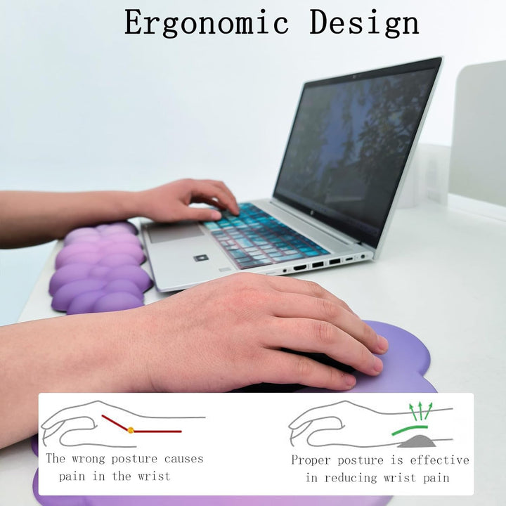 Komplettes Set: Wolken Handgelenkauflagen, Mauspad, Untersetzer – ergonomisch & stilvoll.