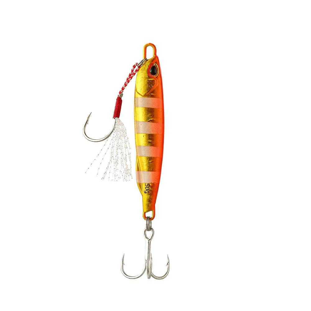 Glitzernder Metall Jig Löffel für Meerbass, perfekt für Jigging in Salzwasser und küstennahen Zonen.