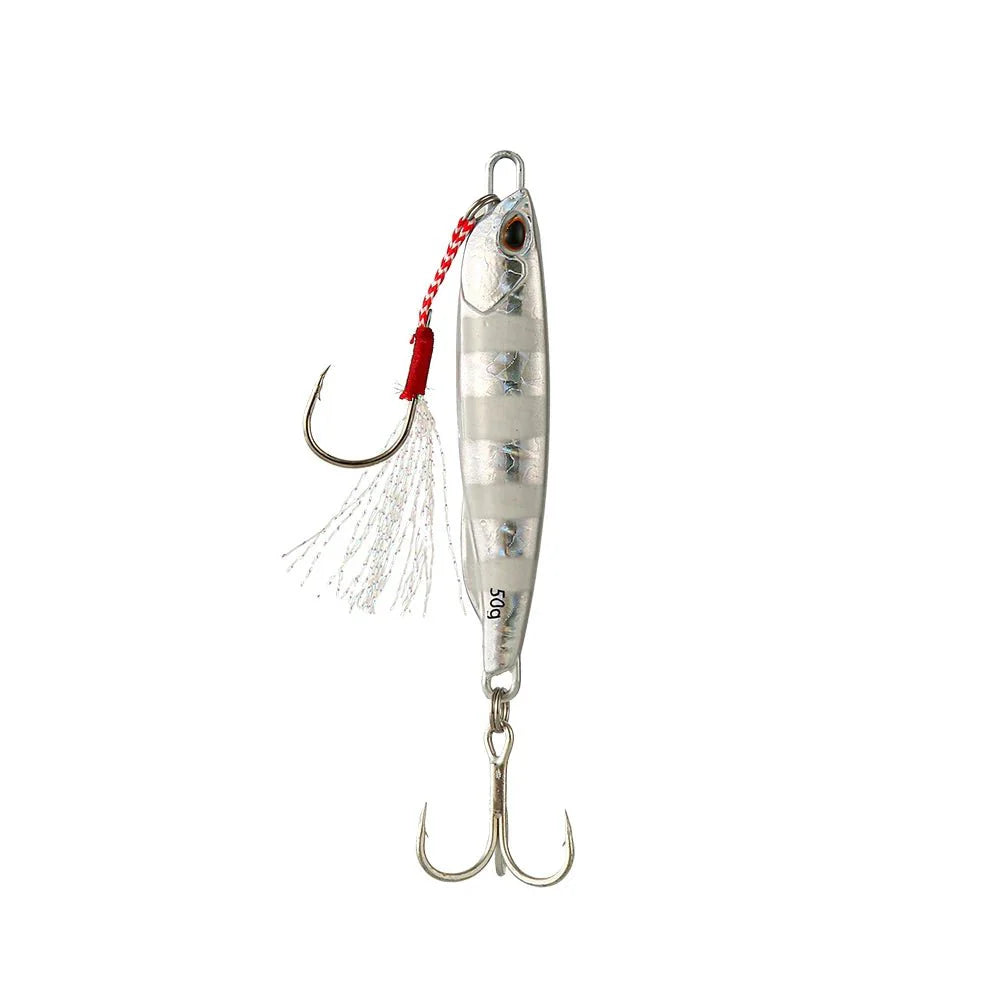 Robuster Metall-Jig-Löffel als Angelzubehör für Meerbass-Angeln und anspruchsvolles Jigging.