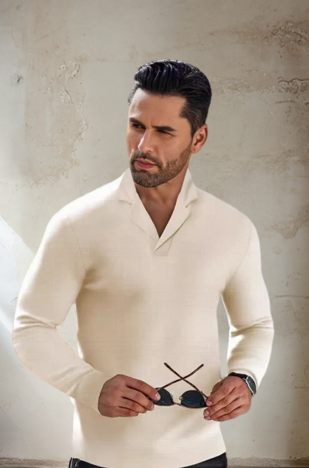 Detailansicht eines hochwertigen Herren Poloshirts, Kurzarm, das zeitlosen Stil und hohen Tragekomfort bietet.
