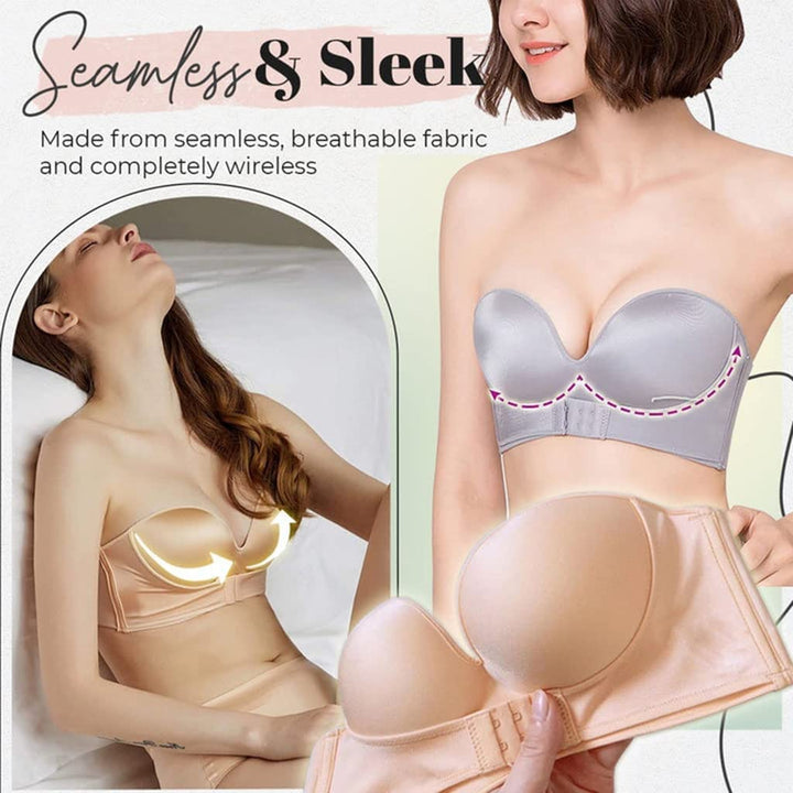 Trägerloser Push-up BH für Damen im 2er Set. Ideal für rückenfreie & schulterfreie Outfits mit starkem, nahtlosem Halt.