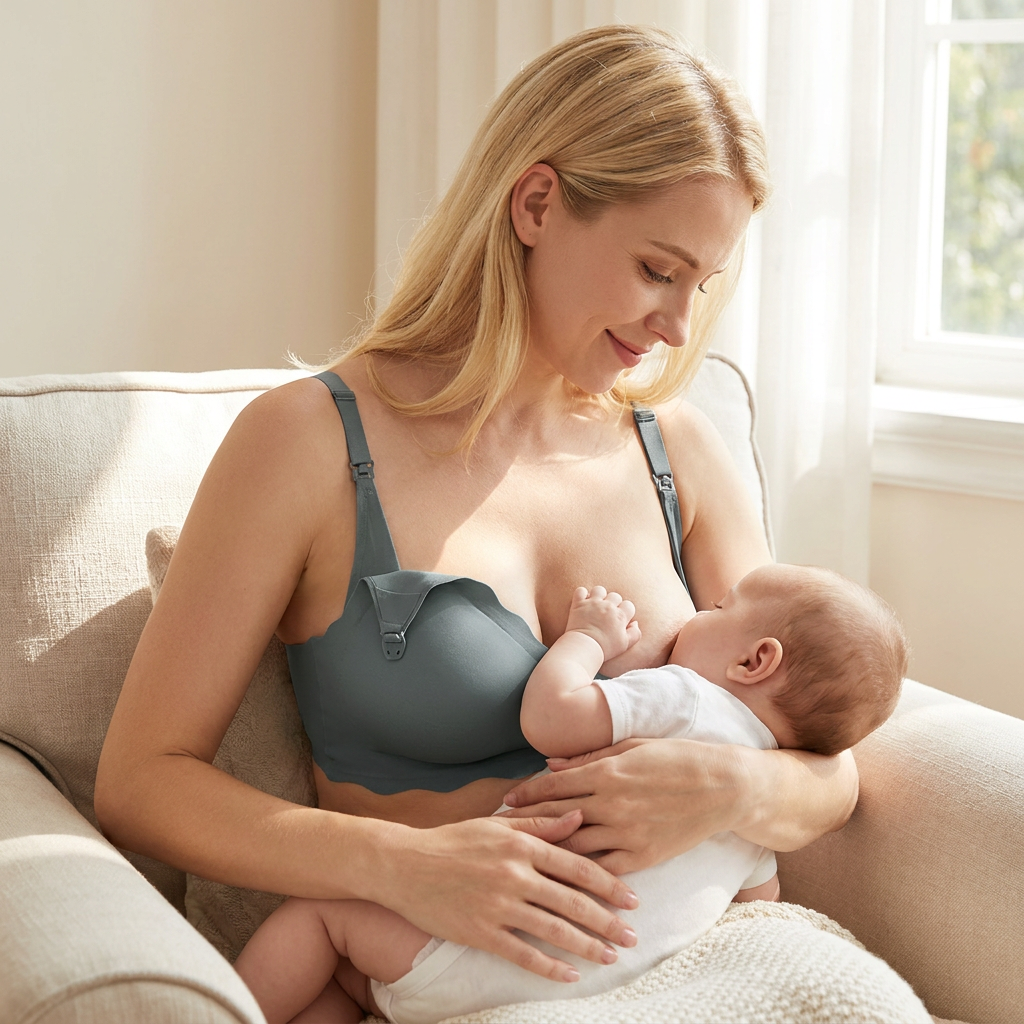 Komfortabler Umstands-BH für Damen in Schwarz, atmungsaktives Material, ideal in der Schwangerschaft.