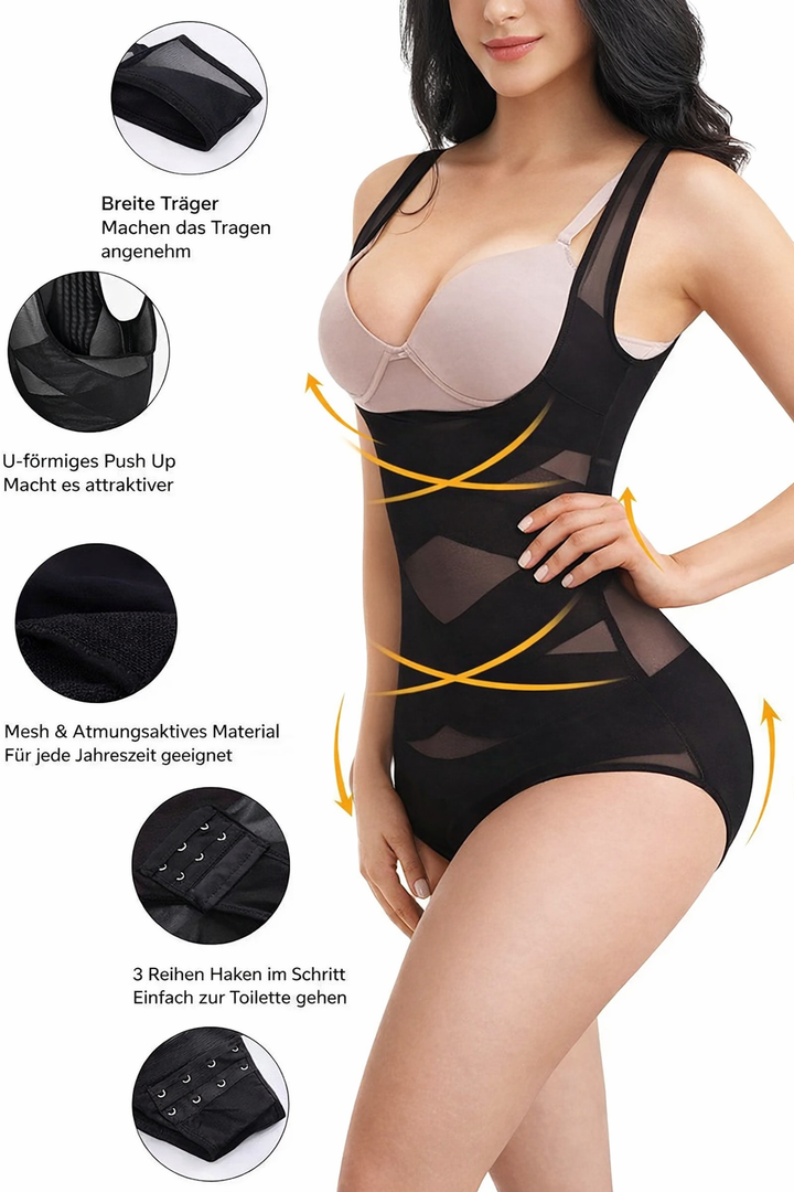 Eleganter figurformender Damen Body, schlankmachend, als unsichtbare Unterwäsche für perfekte Kurven.