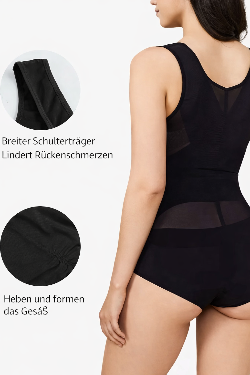 Glatter, formender Damen Body in Beige, nahtlos, ideal für einen Bauchweg-Effekt & schlanke Silhouette.