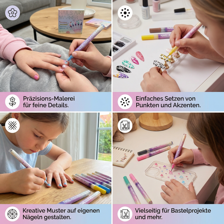 Nagelstifte für präzises Zeichnen und Konturieren bei Nagelkunst und individuellen Designs.