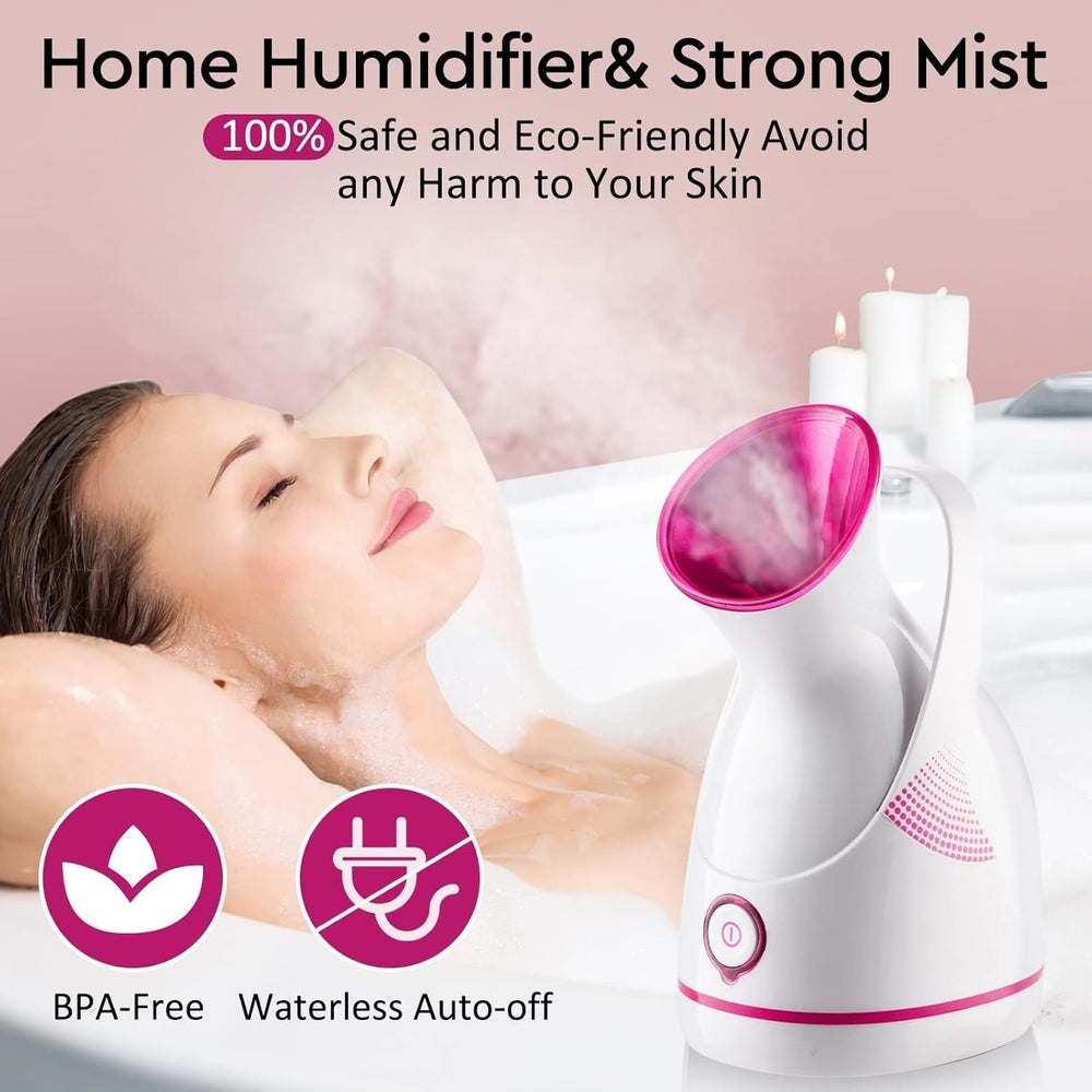 Beautygerät für Home-Spa: Nano-Ionen Gesichts-Dampfer für tiefe Porenreinigung & gesunde, hydratisierte Haut.